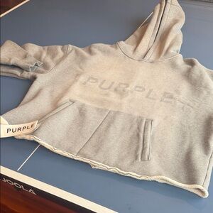 Purple Brand Gray cropped Hoodie